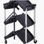 Chariot de service pliable à 3 niveaux Pack-N-Roll, noir, capacité de 50 lb par niveau