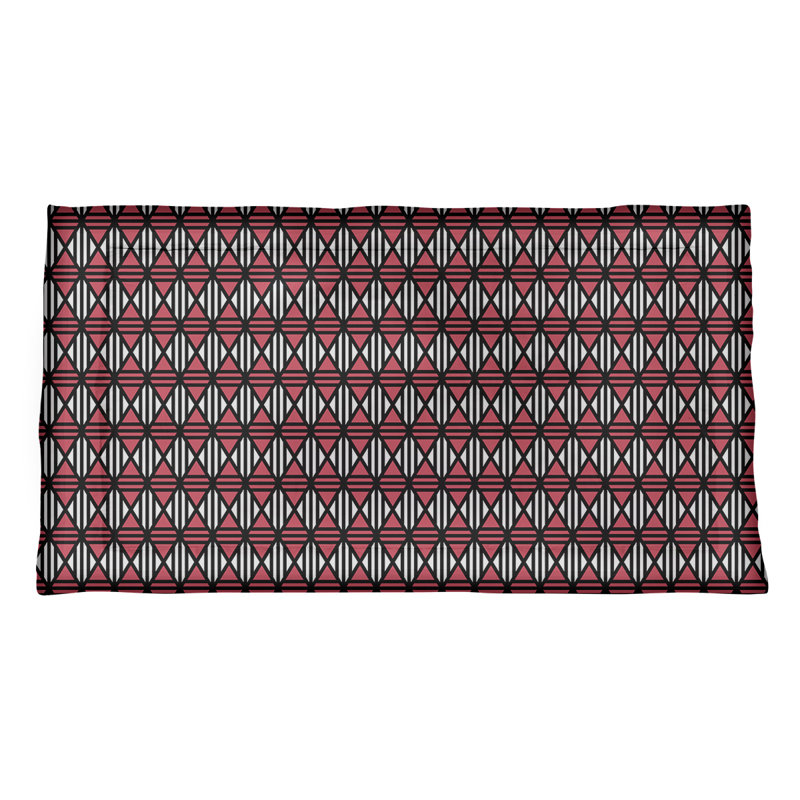 Taie décorative Katelyn Elizabeth, Polyester, Très grand lit, Noir / rouge