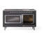 Cuisinière à double combustible ILVE Nostalgie II Series 60 po avec 9 brûleurs scellés et plaque de cuisson (gaz naturel, porte vitrée)-1686458127-1686458132
