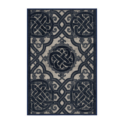 Tapis gris moelleux doux et moelleux à motif de treillis classique Cropsey