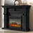 Black Solid Wood Electric Fireplace
