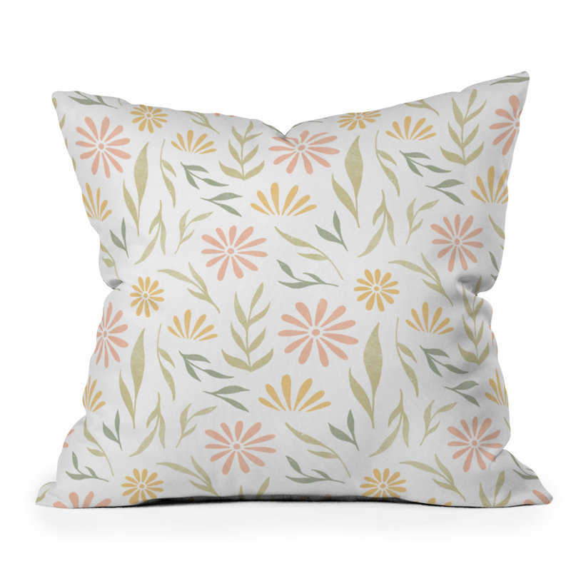 Coussin décoratif floral intérieur / extérieur en polyester, 16 po x 16 po