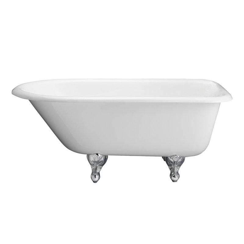 Cadmus 68 " L x 30.5 " W Freestanding and Mounting / Installation Required Soaking Cast Iron Bathtub, Polished Chrome
