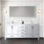 Meuble-lavabo double blanc 72 po X P 22 po D, plateau en marbre de Carrare et Miroir-117984909-117984910