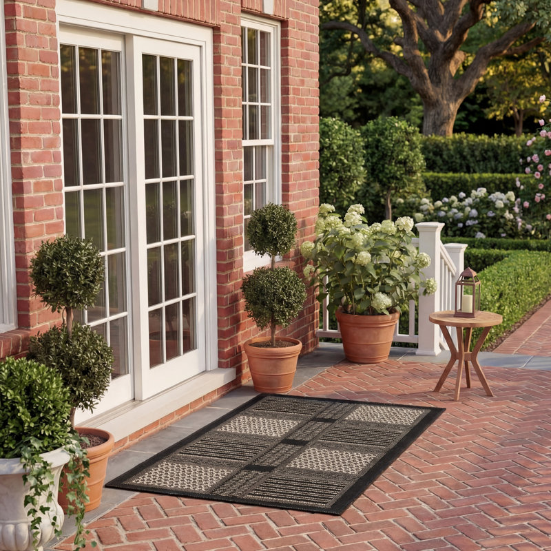 Tapis d'intérieur / extérieur à motif géométrique Dirks Performance, Rectangle 2 pi x 3 pi 7 po