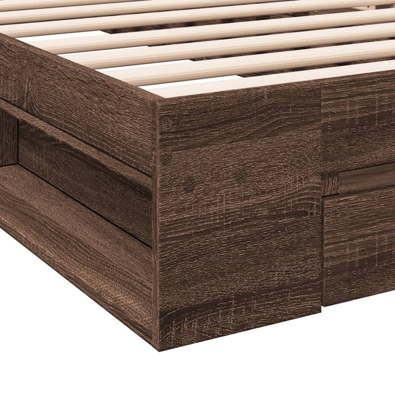 Obyrne Bed, Brown Oak, 75 x 190cm