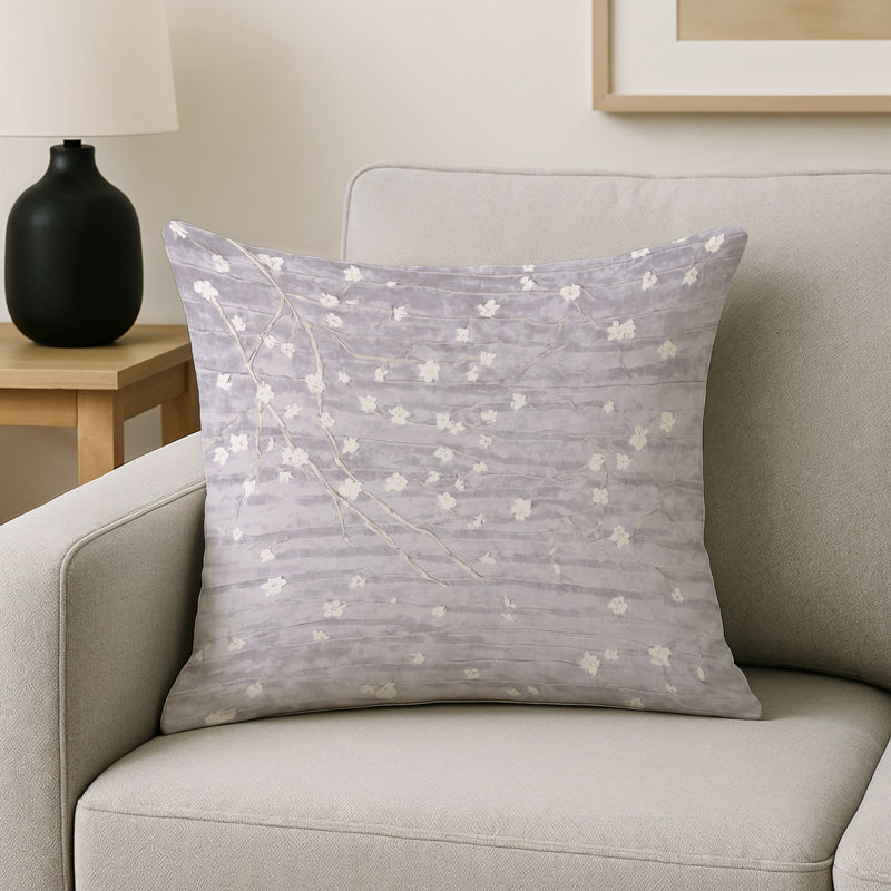 Coussin décoratif intérieur et extérieur Modern, Blanc abstrait 4, Carré 20 po