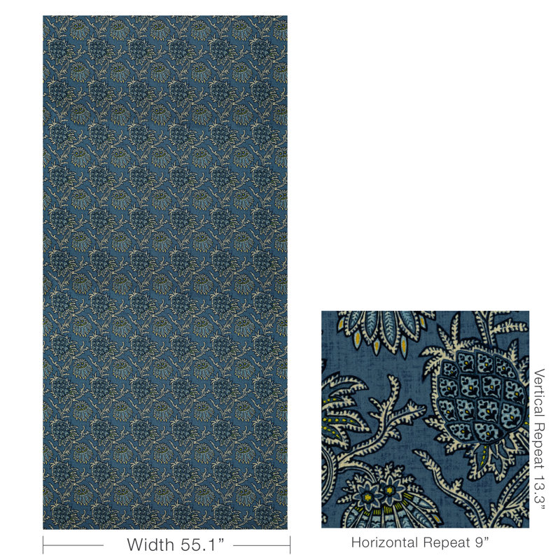 En Vacances II Brassac Fabric, Indigo