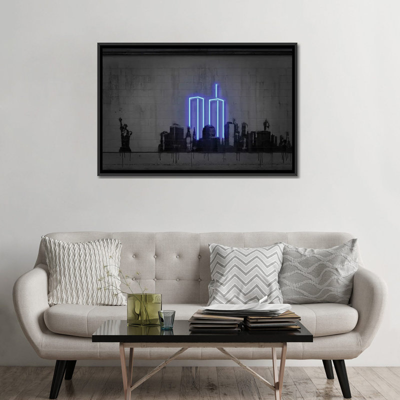 New York par Octavian Mielu - Estampe numérique sur toile tendue avec châssis, H 32 po x l 48 po x P 1,5 po, Pas de tapis