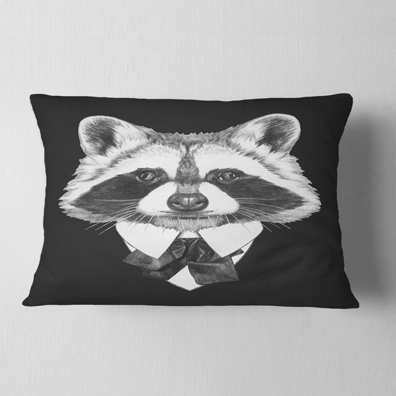 Coussin lombaire en costume d’animal raton laveur