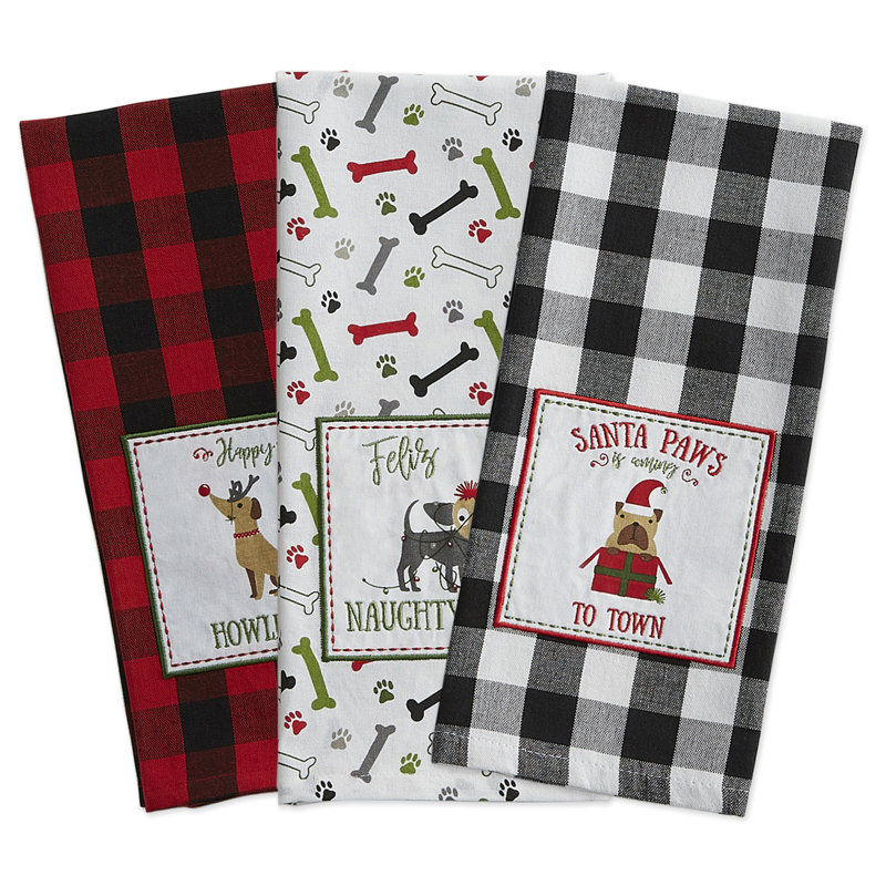 Ensemble de serviettes de thé orné 3 pièces