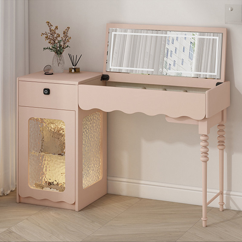 Commode créative multifonctionnelle en bois massif, Rose