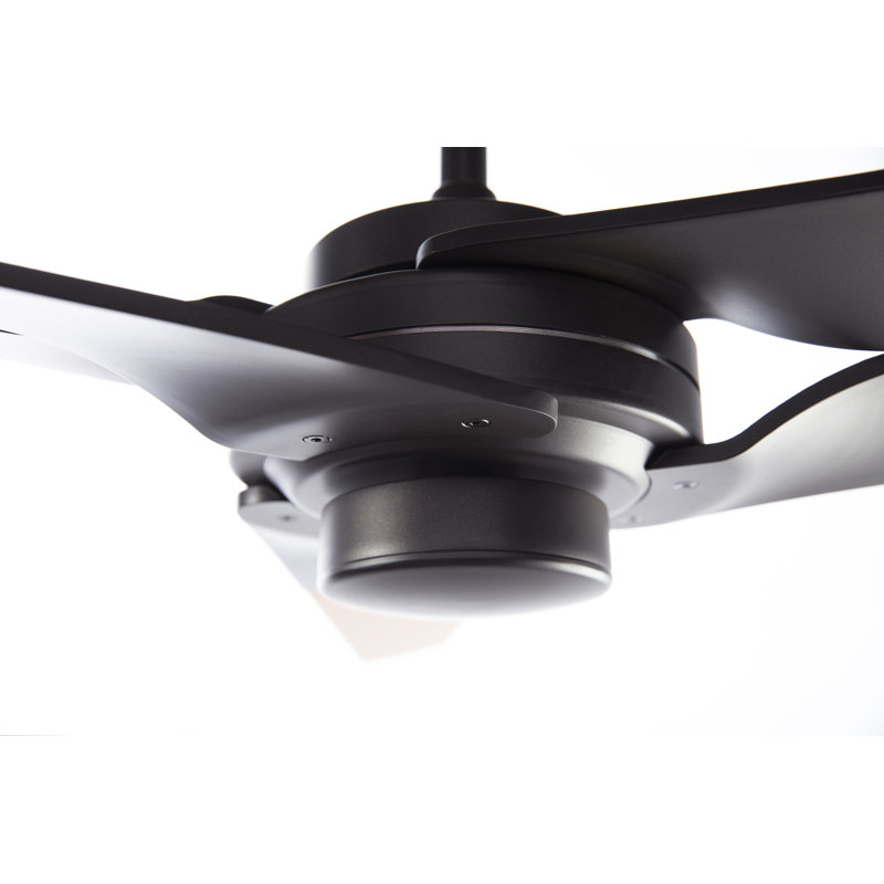 Torsion LED Downrod Ceiling Fan, Black, Dark Bronze, Fan Speed and Light Control (3-wire)