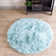 Diller Teal Faux Fur Machine Washable Shag Fluffy Area Rug