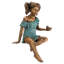Bridgette with Bird Little Girl Garden Statue