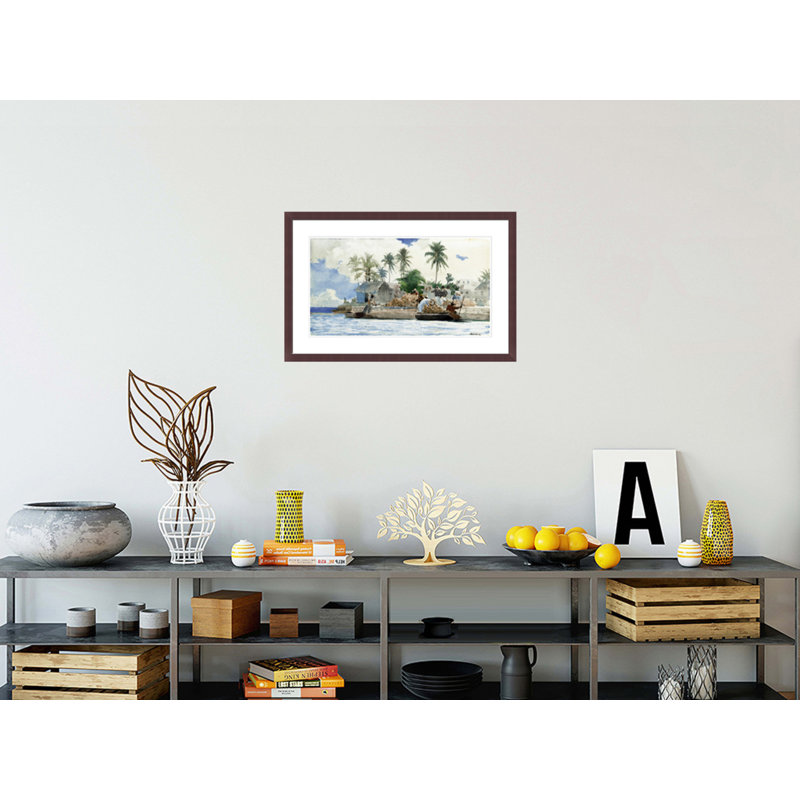 «Sponge Fishermen Bahamas» par Winslow Homer, impression giclée sur cadre, H 19 po x l 29,5 po