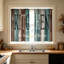 Kbndieu 2D Printed Kitchen Curtain Short Panels Washable Decorative Window Curtains for Kitchen