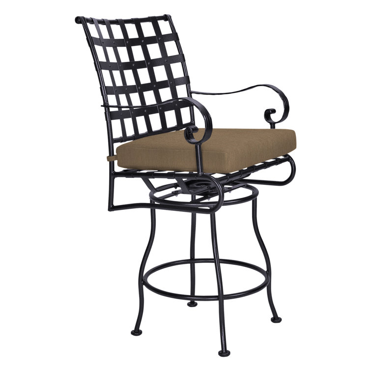 Classico-W Iron Outdoor 27.5'' Bar Stool with Cushion
