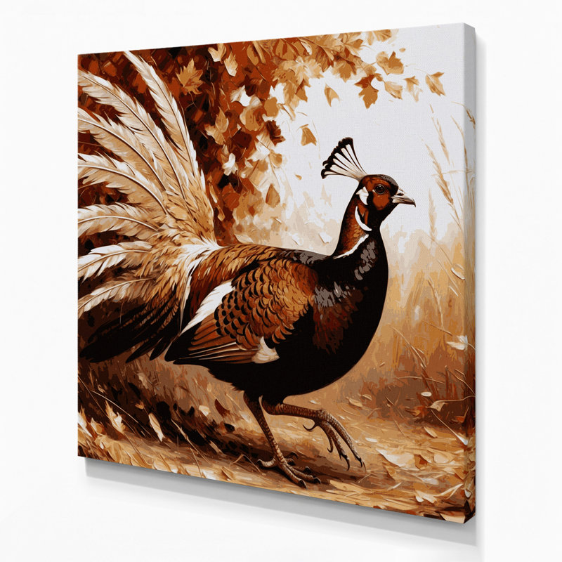 Oiseaux, art mural sur toile beige
