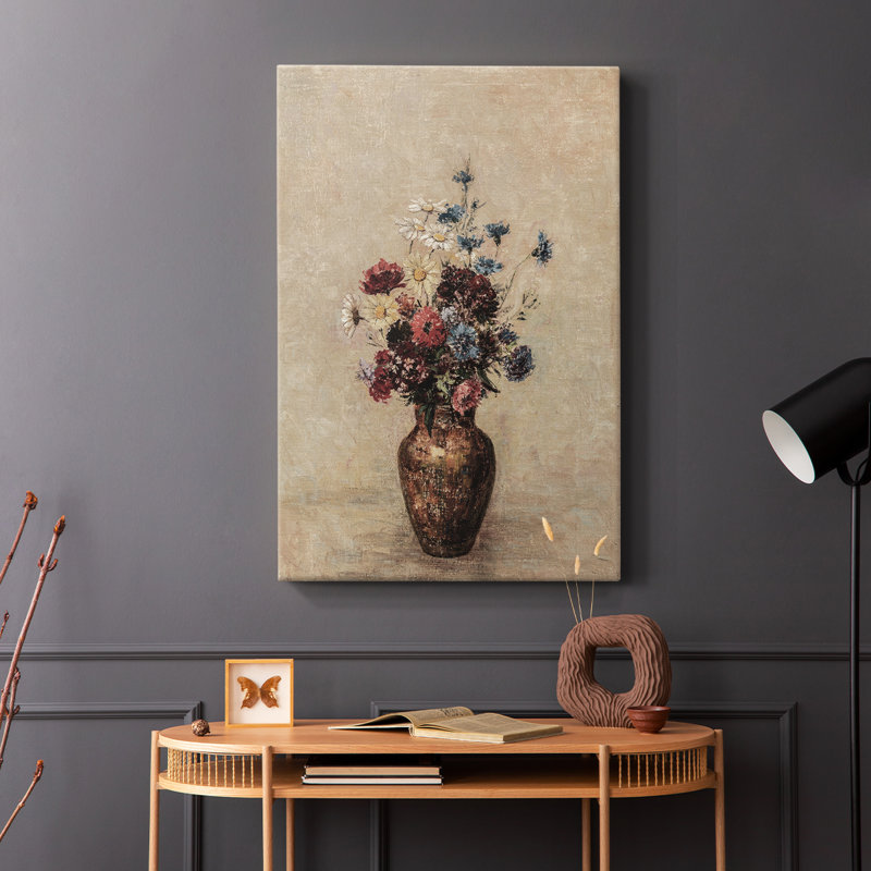 Motif floral rétro avec ccclv - Cavas, H 27 po x l 18 po