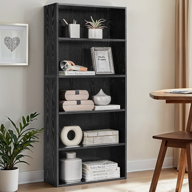 5-Tier Standard Bookcase, Black