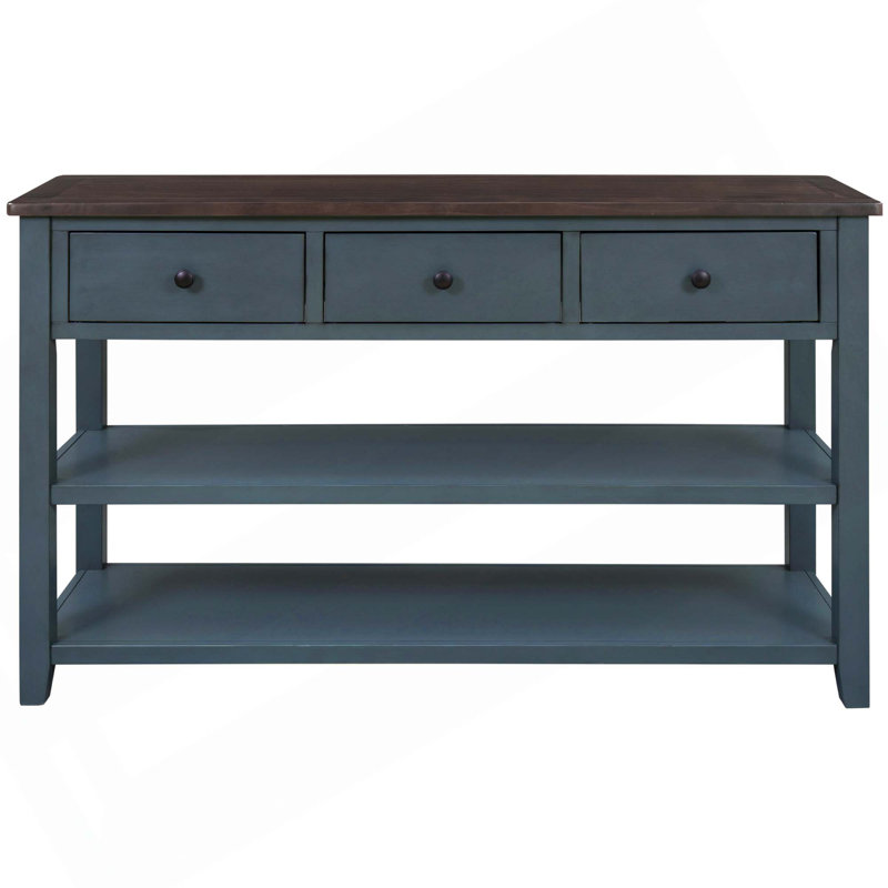 50'' Console Table, Espresso, Dark Navy
