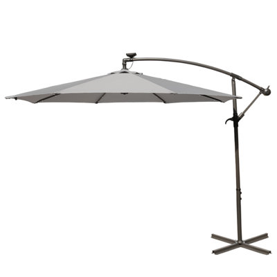Pressley 3m Grey Cantilever Parasol with Lights