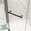 Porte de douche pivotante avec poignée en acier inoxydable - Enceinte en verre trempé noir mat pour barre de support de salle de bain-118139185