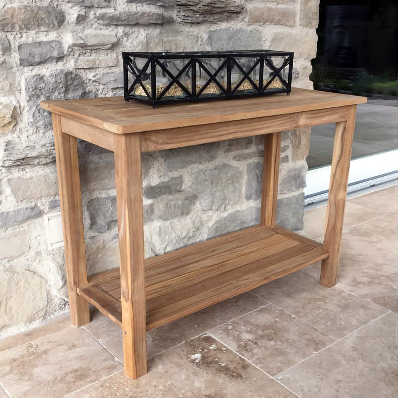 Funk Rectangular Teak Solid Wood Outdoor Buffet & Console Table - 100 cm W 45 cm D