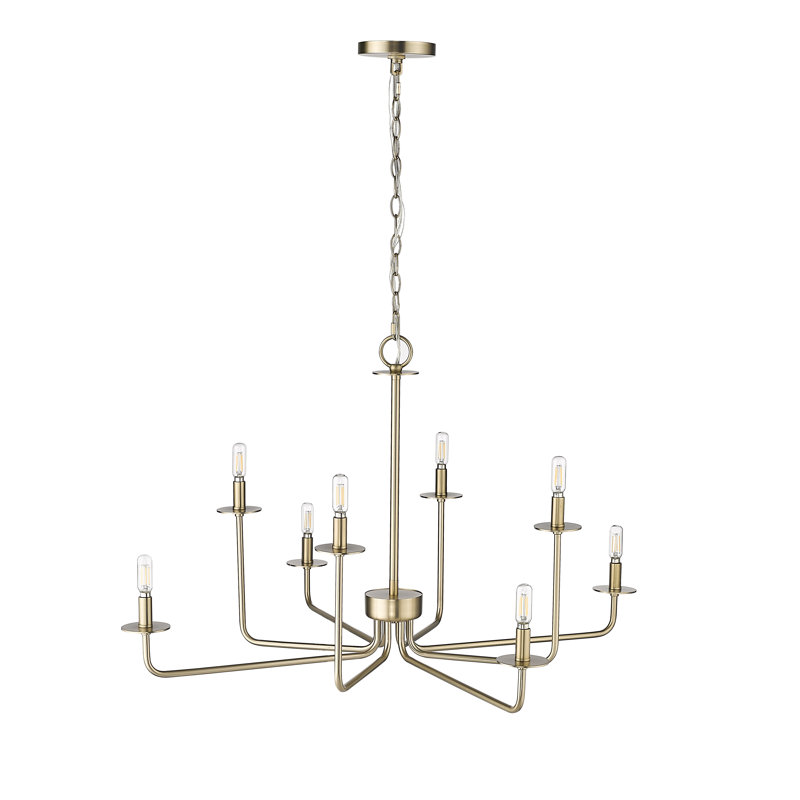 Lustre classique / traditionnel à 8 lumières de 37,25 po de largeur Marceline, Noir mat