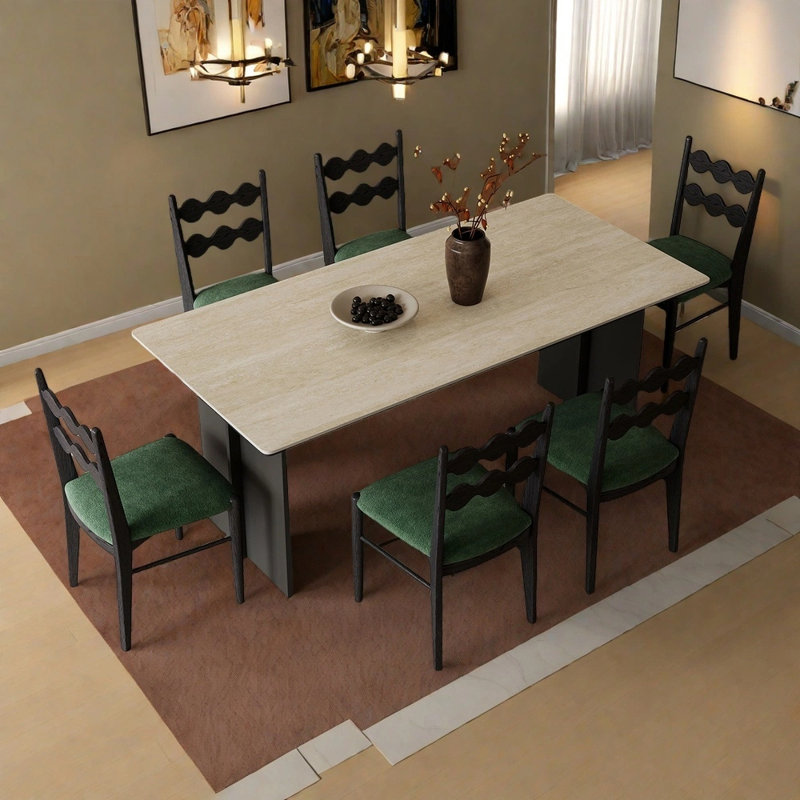 Ensemble de table et chaises simple et rétro, H 29,52 po x L 55,11 po x l 31,49 po