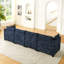 Canapé modulaire à 4 places avec 2 repose-pieds et canapé-lit en chenille Comfy Cloud-975043130