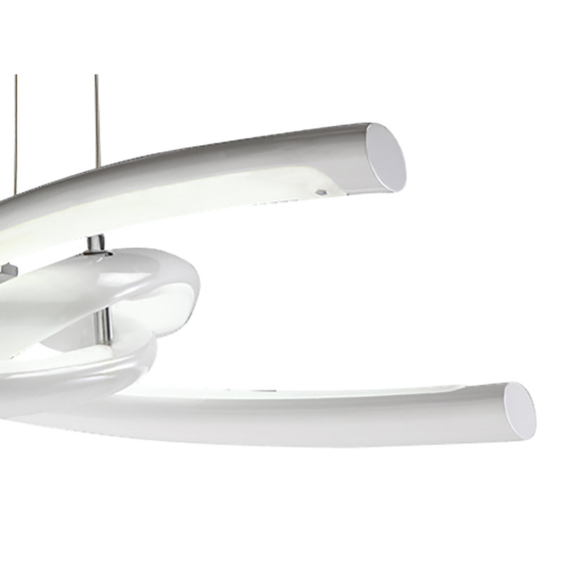 Dipama 3 - Light Black LED Geometric Pendant, White