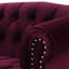 Causeuse Chesterfield La Rosa, velours bourgogne