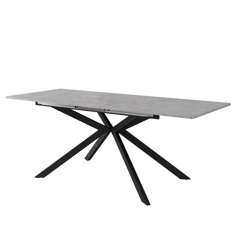 Extendable Dining Table Black With Desktop, Grey