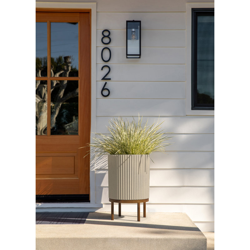 Demi Series Planter with Stand, 1, 22" H x 14.75" W x 14.75" D, Sand/Brown
