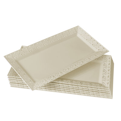 Assiette de service jetable en plastique Lace
