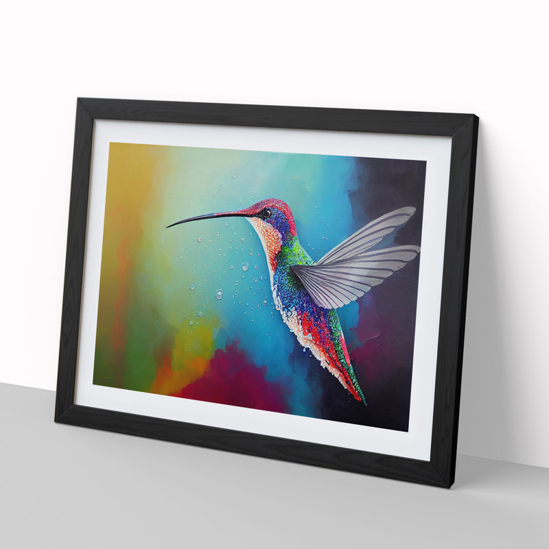 Colourful Hummingbird Vol.2 - Print, Black Framed, 25cm H x 34cm W x 2cm D