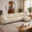Canapé d'angle Chenille Cloud avec pouf amovible et finitions à pompons