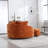 Slipcovered Barrel Chair With Ottoman-1750197663