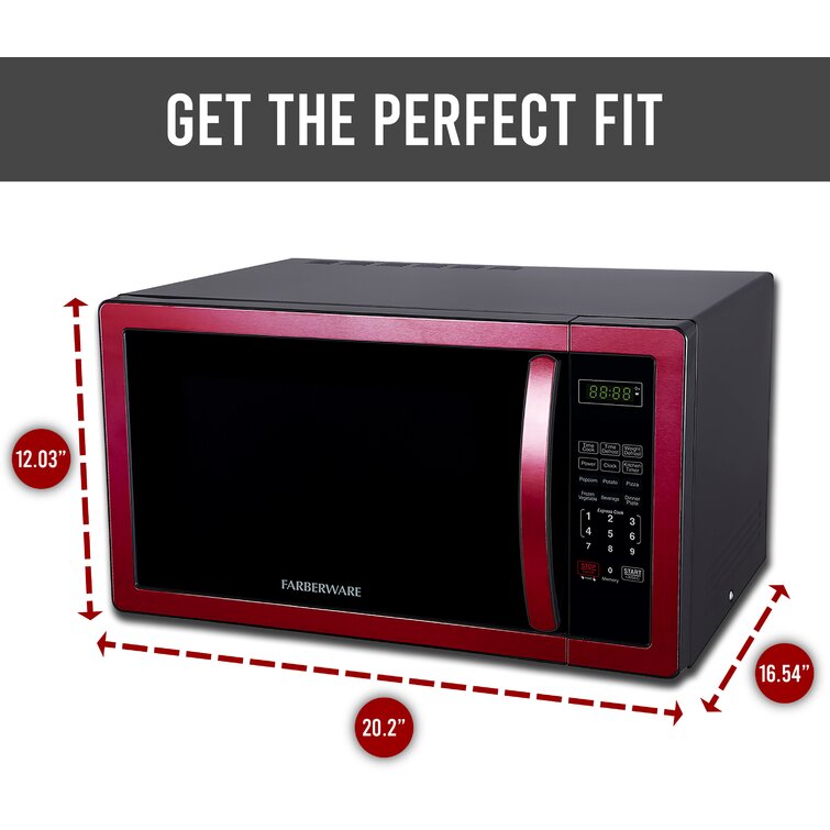 Farberware Classic 1.1 Cu. ft. 1000-Watt Microwave Oven Metallic Red