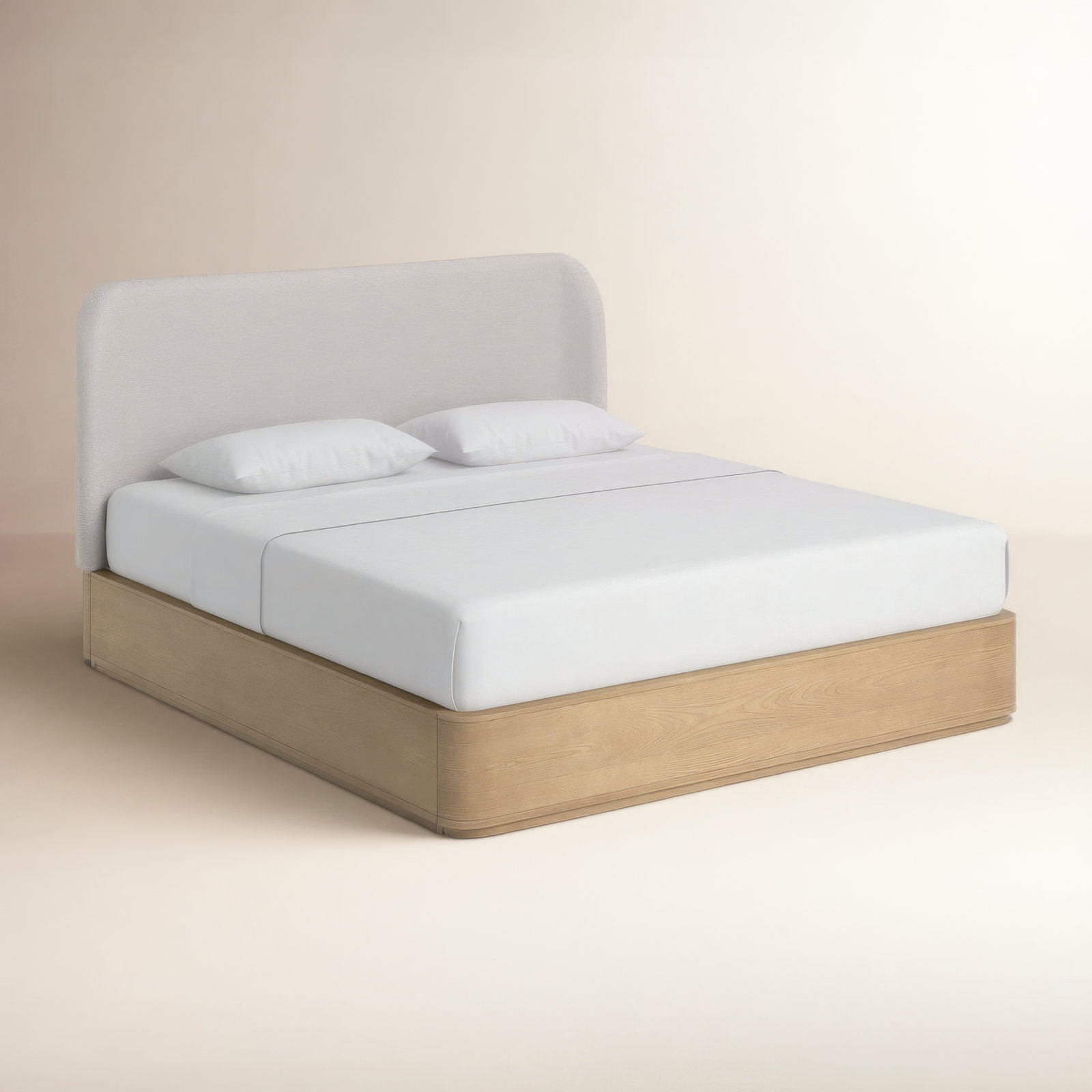 Lucie Linen Upholstered Wingback Bed, King