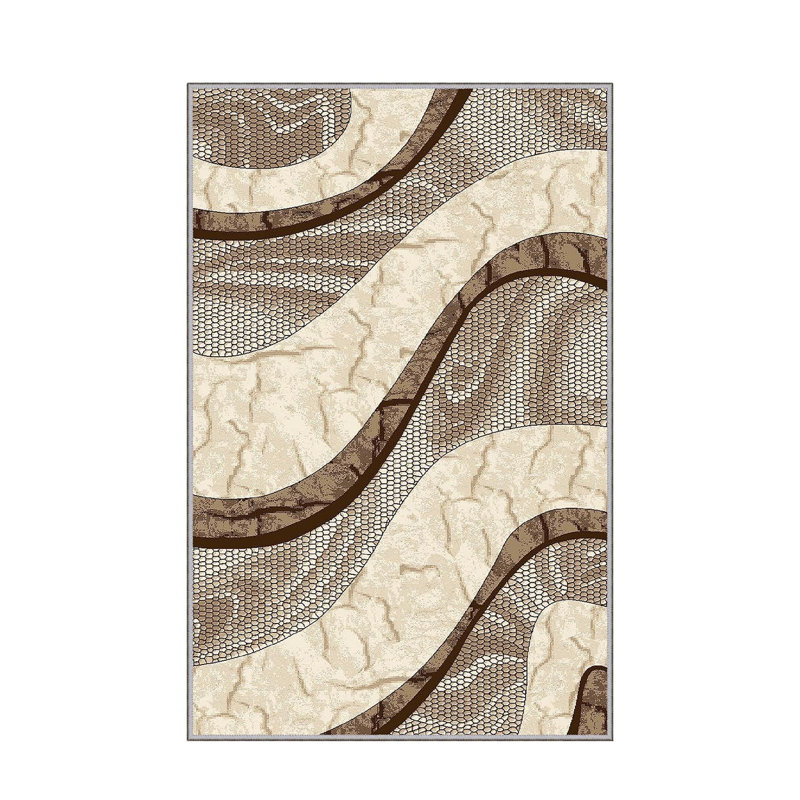 Stylish Hall Carpet (3.3 x 6.6 ft), 100% Polyester, 0.3 in Pile Height | Antibacterial, Non-Slip PVC Felt Dot Underside | Machine Washable, 3D Digital Print, Durable & Easy to Clean | Perfect for Entryway & Living Areas