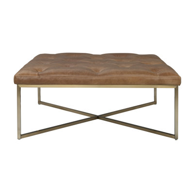 Hamilton Square Leather Cocktail Ottoman