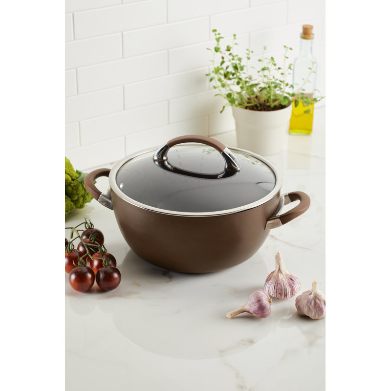 Circulon Symmetry Hard-Anodized Nonstick 5.5-Quart Casserole with Lid, Chocolate