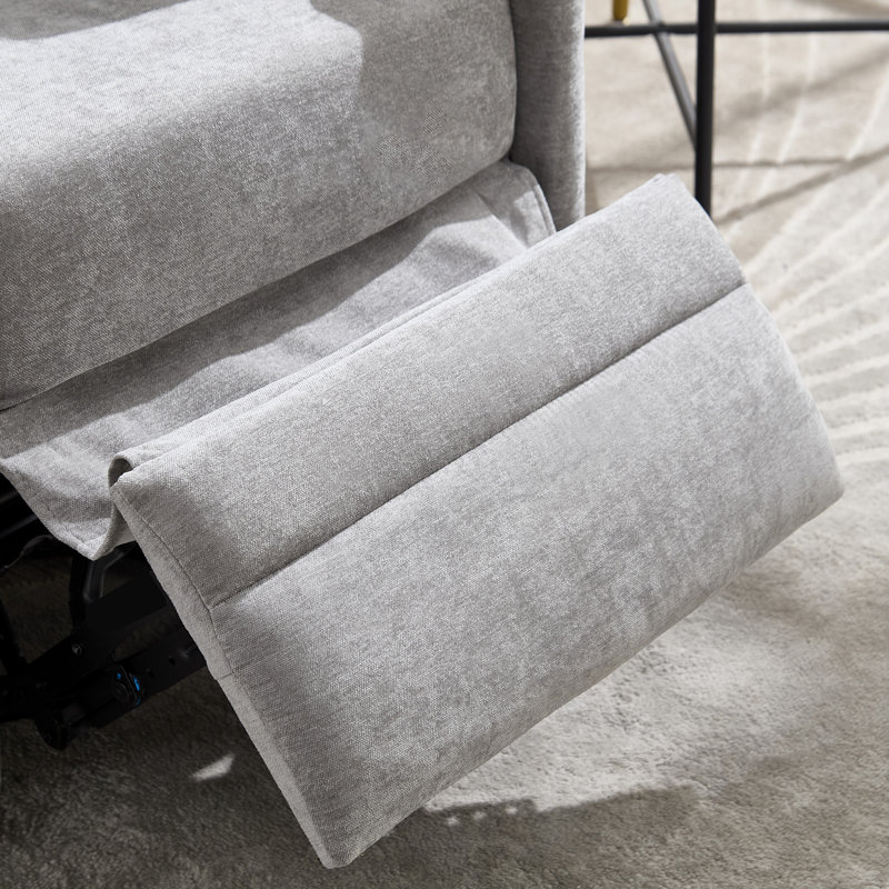 Deluxe Swivel Rocker Power Recliner With Adjustable Pillow For Ultimate Comfort, Lingt Grey
