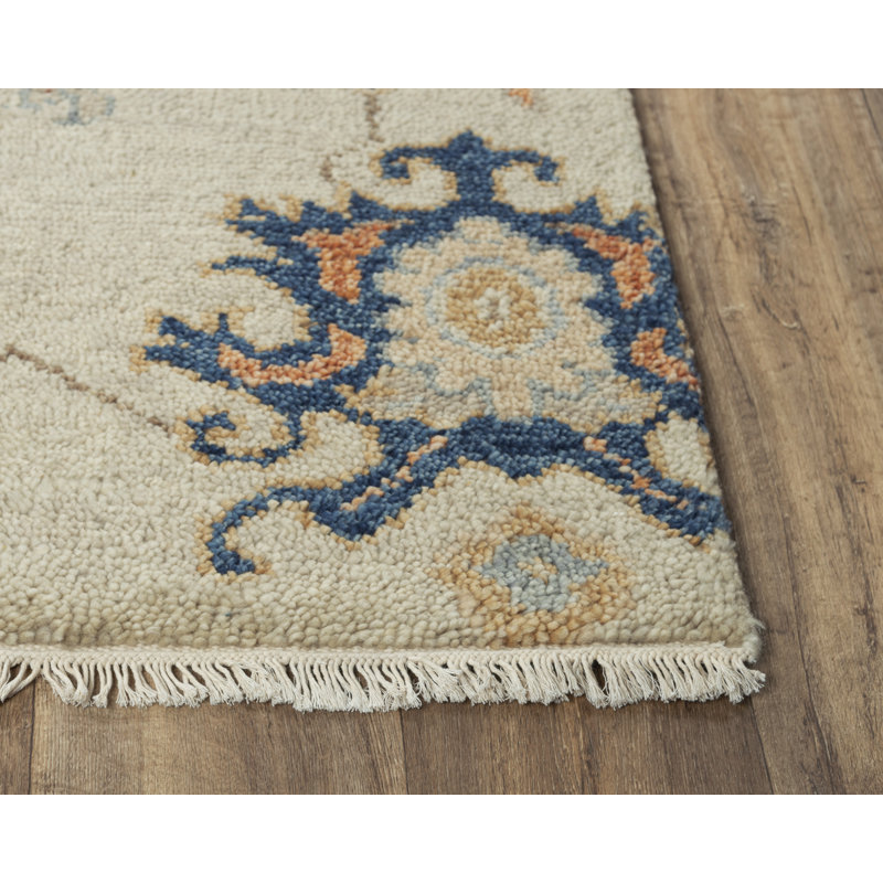 Transitional Hand-Knotted Indigo Wool Rug 8' x 10'