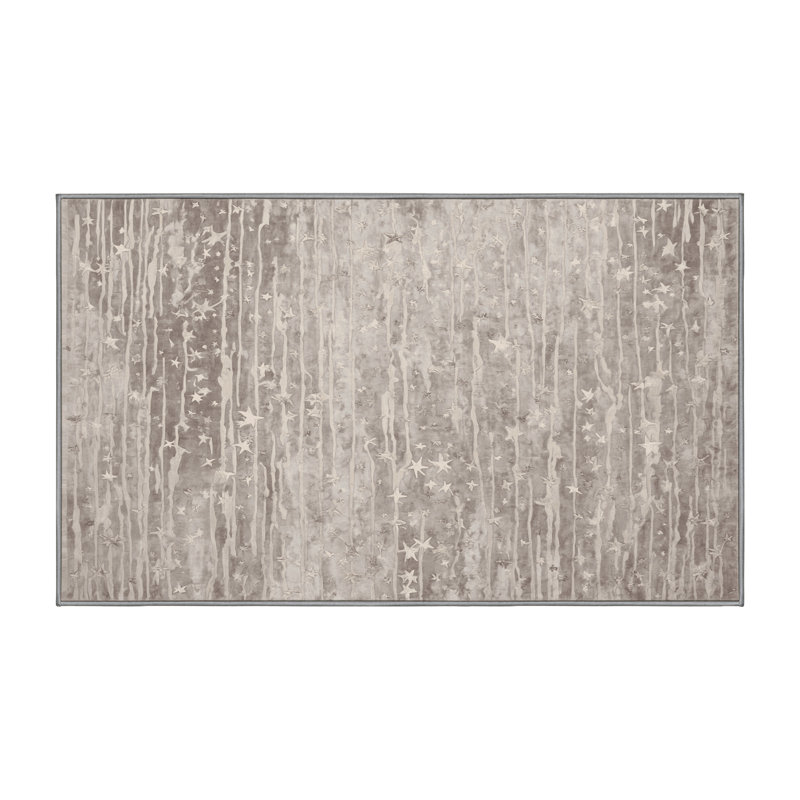 Tapis gris soyeux et moelleux, Rectangle 2 pi x 3 pi