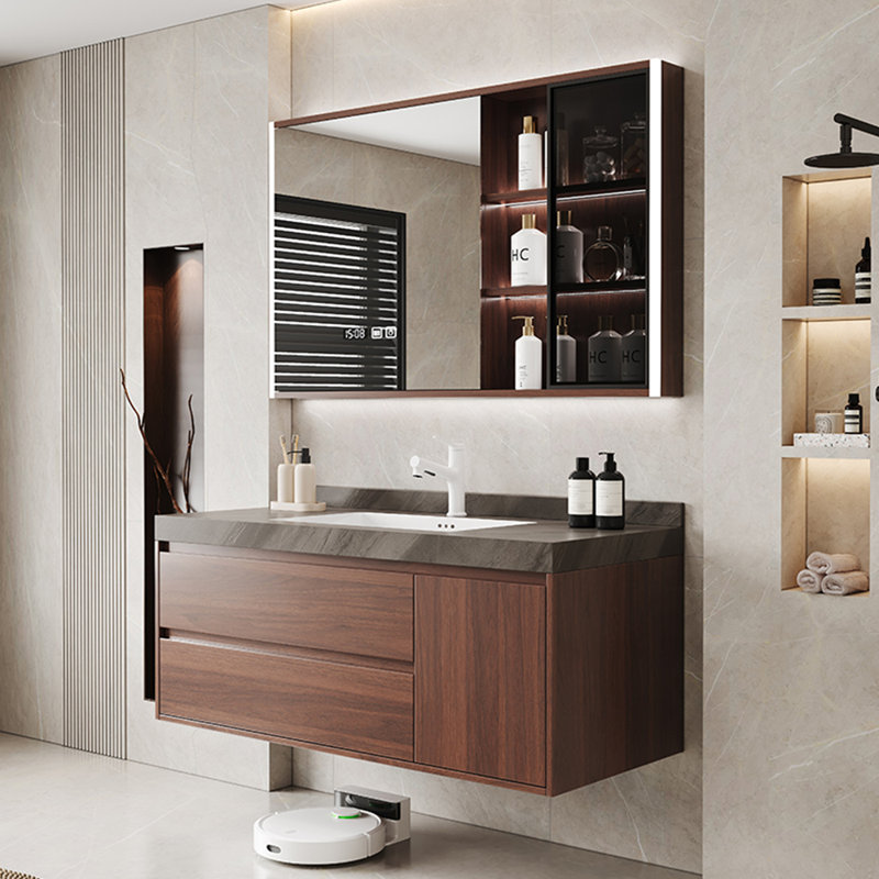Retro and light luxury style bathroom cabinet