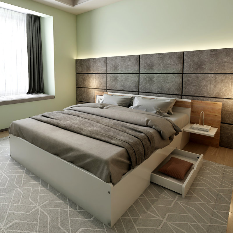 Delfida Platform Bed, Natural